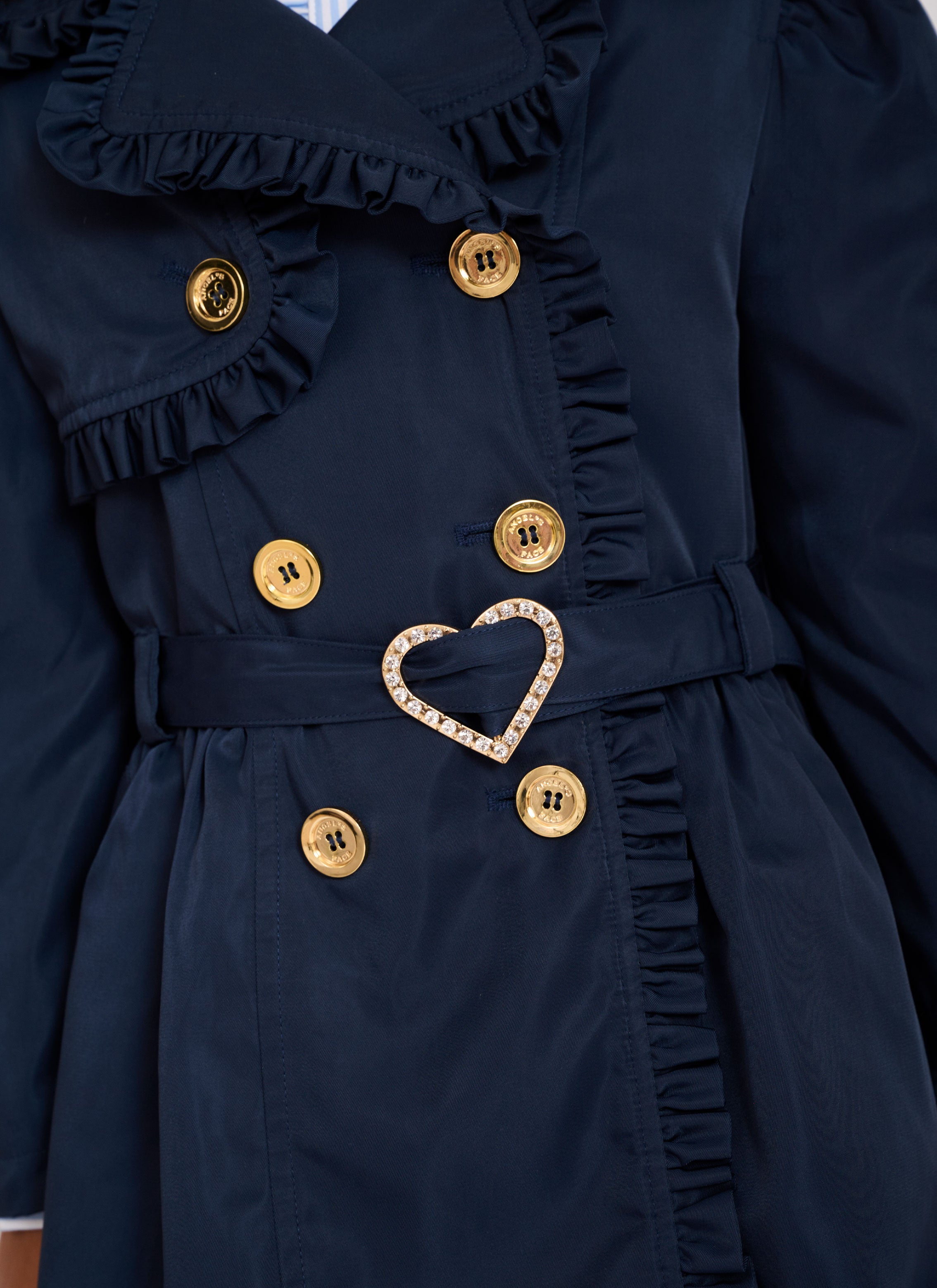 Girls navy trench coat best sale