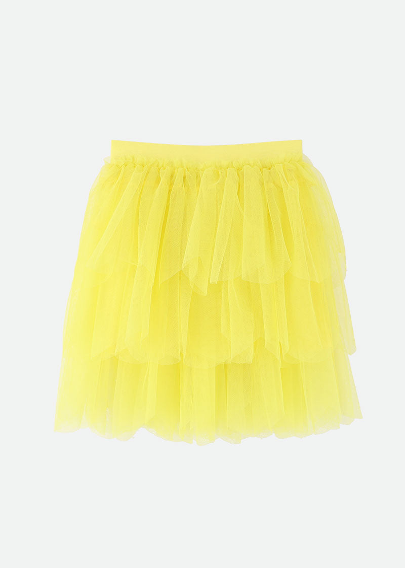 Petal Tiered Skirt Lemon