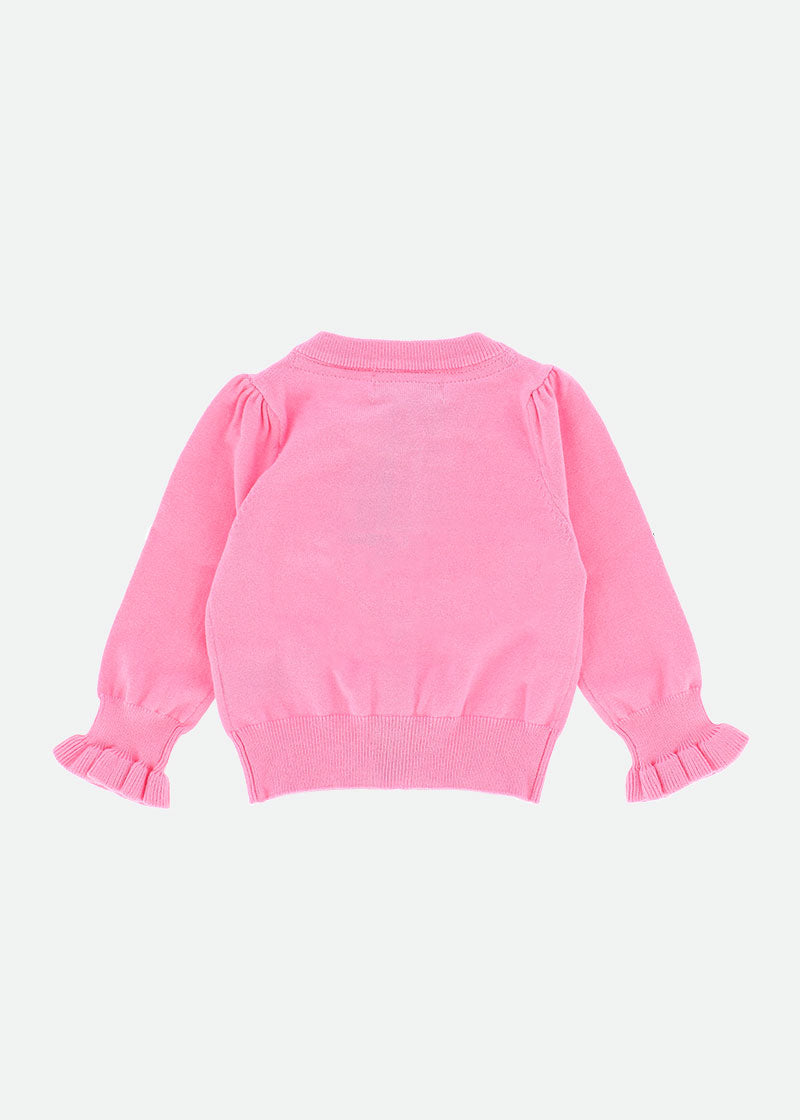 Pia Baby Pleated Cardigan Rose
