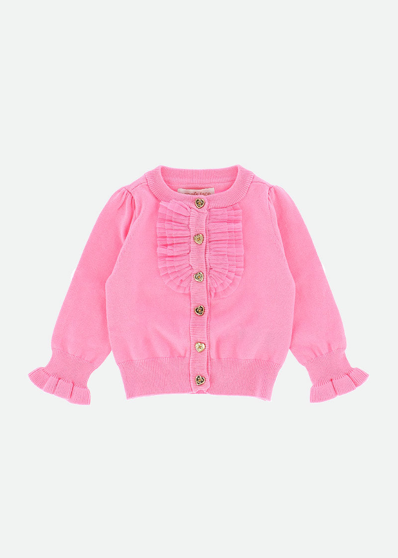 Pia Baby Pleated Cardigan Rose