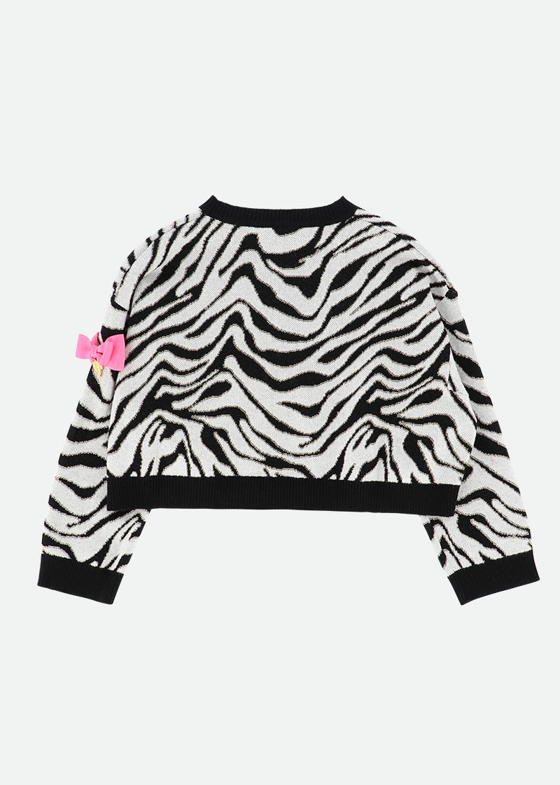 Roberta Cropped Zebra Jumper White/Black