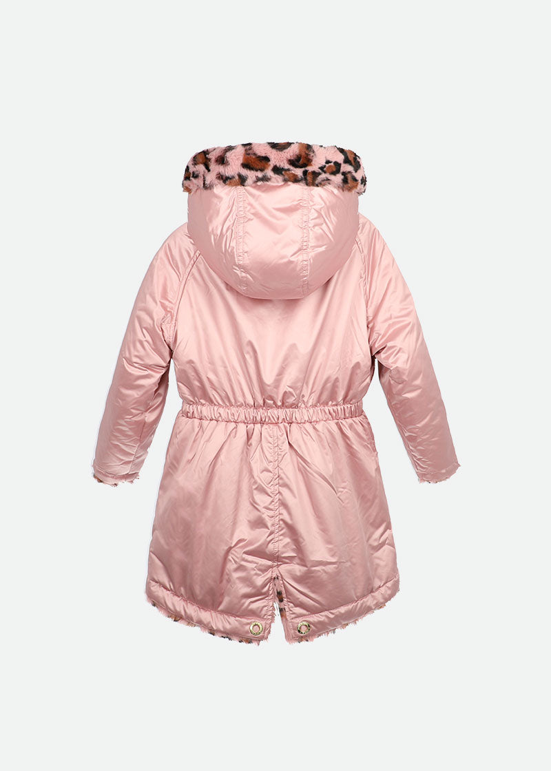 Roxanne Reversible Pink Coat Leopard