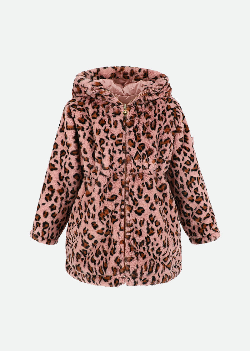 Roxanne Reversible Pink Coat Leopard