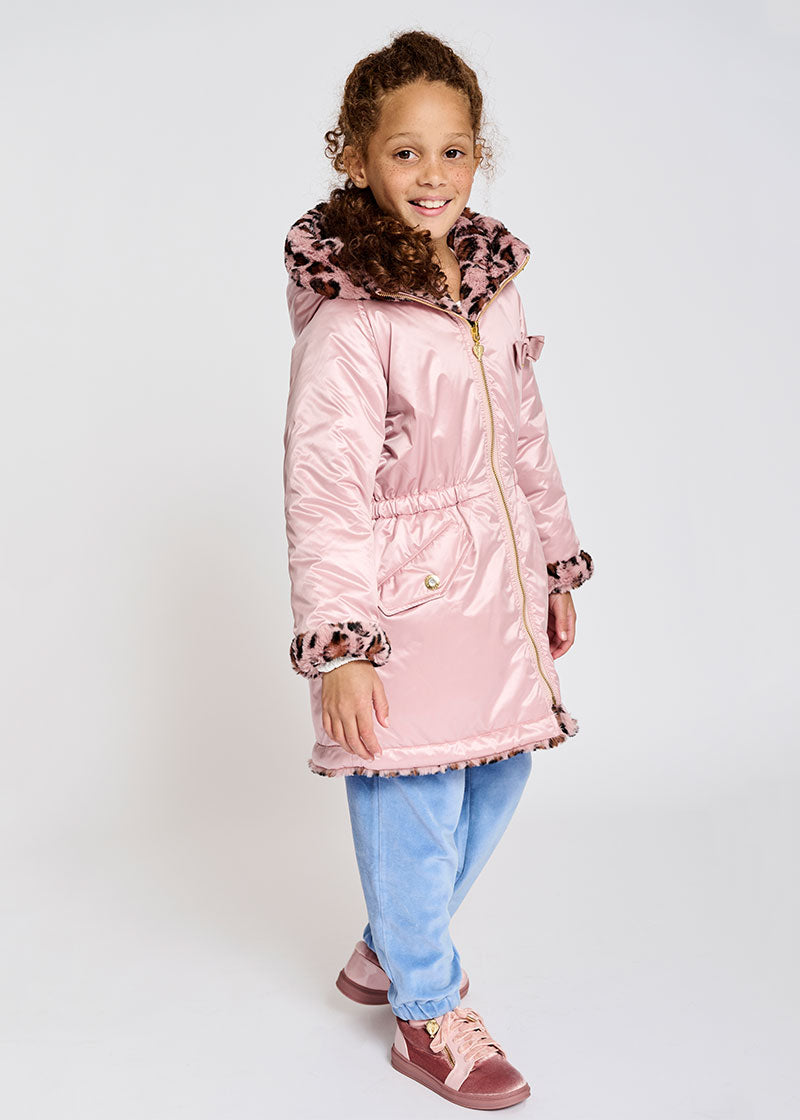 Roxanne Reversible Pink Coat Leopard