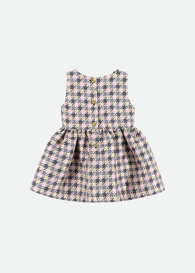 Ruby Houndstooth Baby Dress Lilac