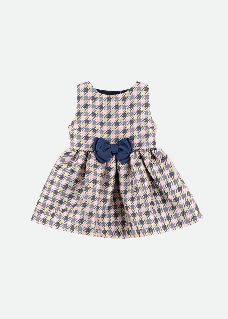 Ruby Houndstooth Baby Dress Lilac
