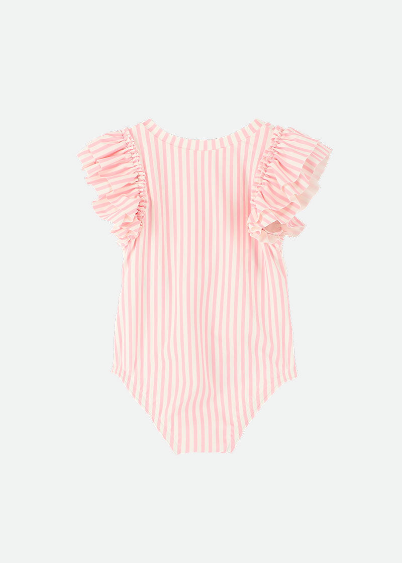 Sesimbra Striped Zip Up Swimsuit Pink