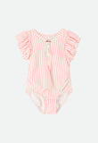 Sesimbra Striped Zip Up Swimsuit Pink
