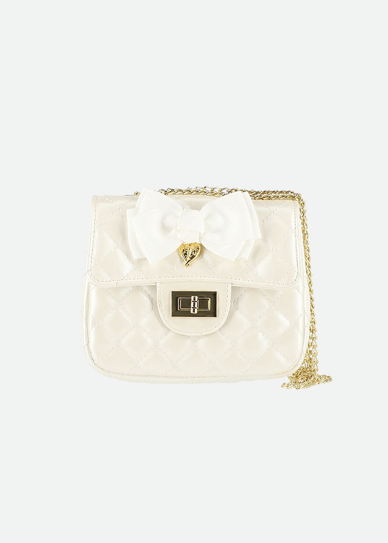 Skyla Quilted Pearl White Bag