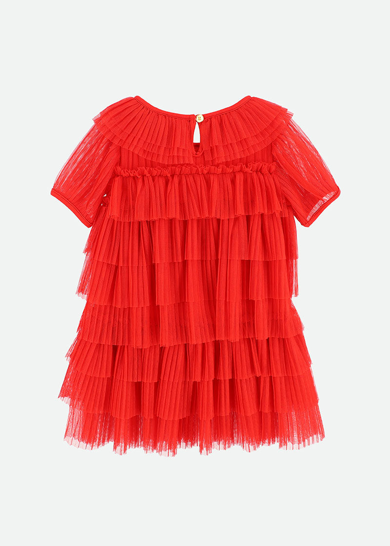Tallulah Pleated Dress Red
