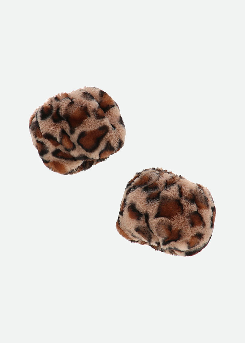 Terri Fur Cuffs Leopard