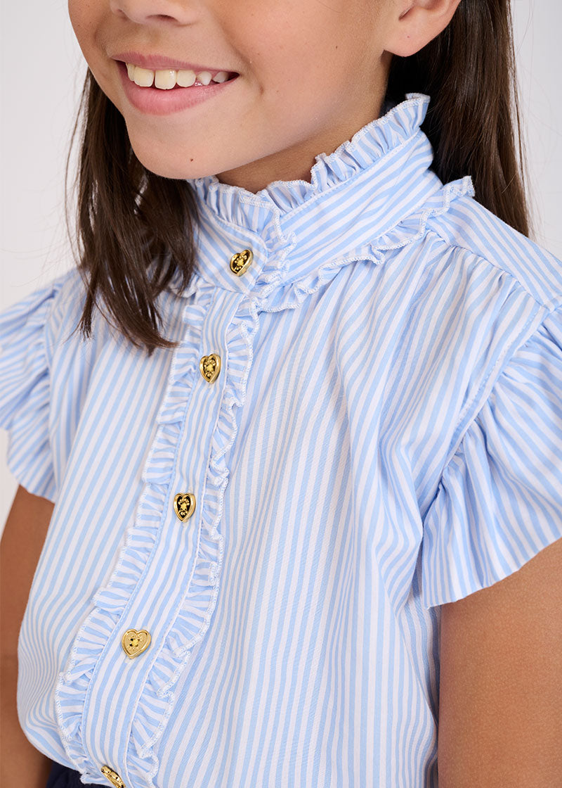 Torquay Striped Blouse Blue