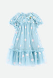 Twinkly Sequin Star Dress Porcelain Blue
