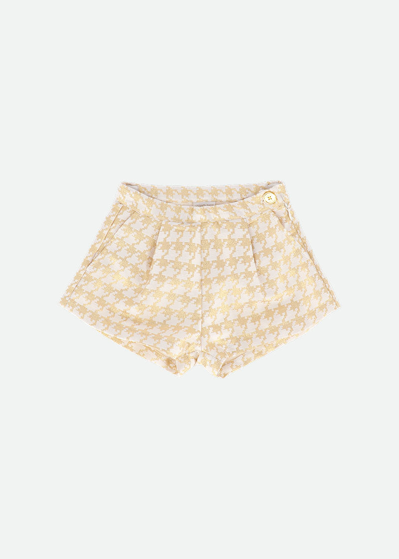 Vanessa Houndstooth Shorts Snowdrop