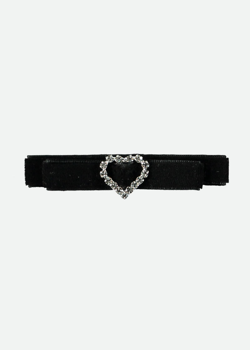 Velvet Heart Clip Black