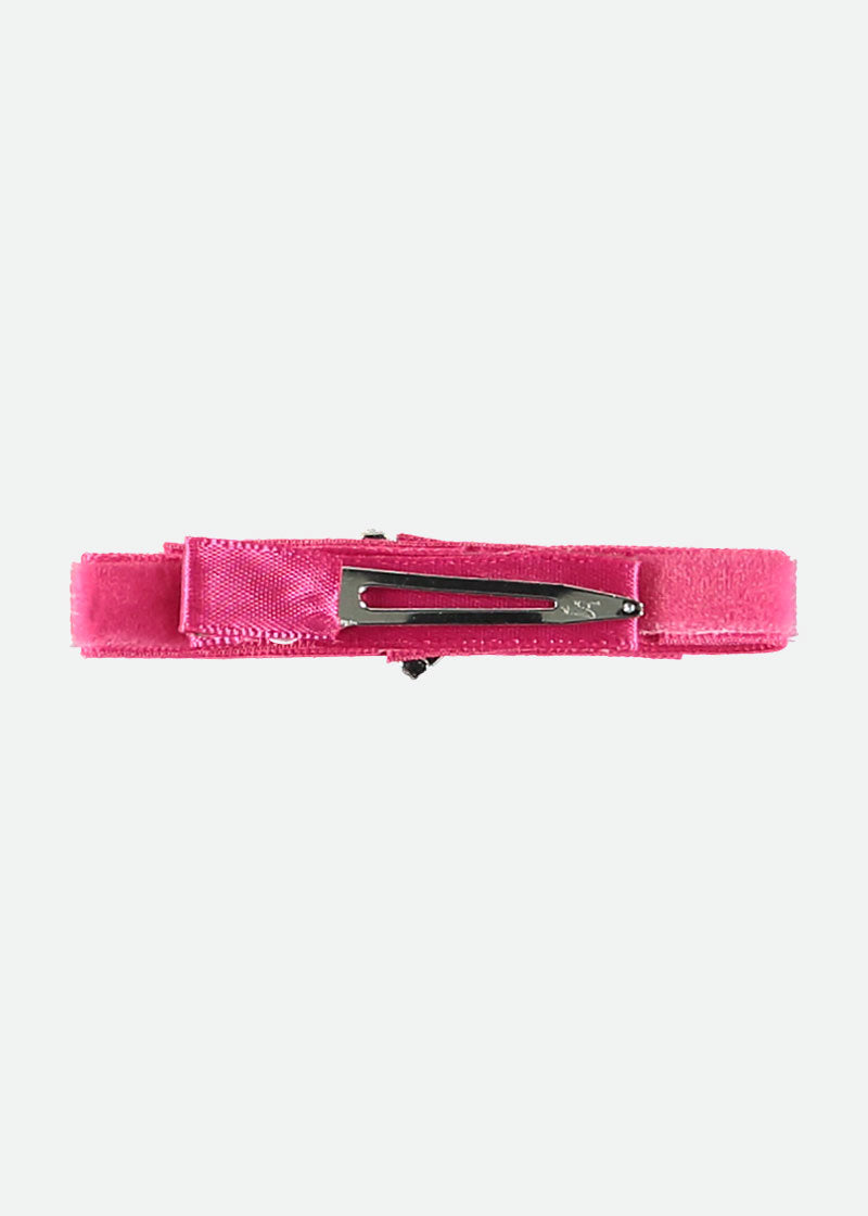 Velvet Heart Clip Fuchsia