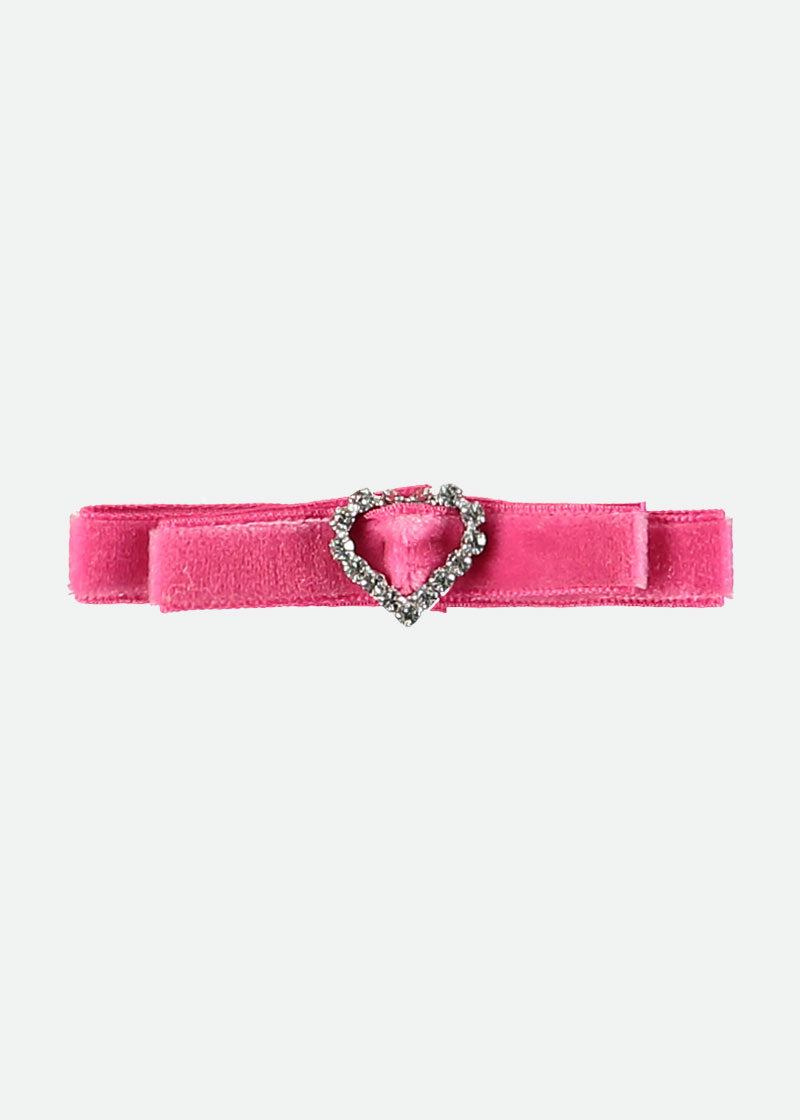 Velvet Heart Clip Fuchsia