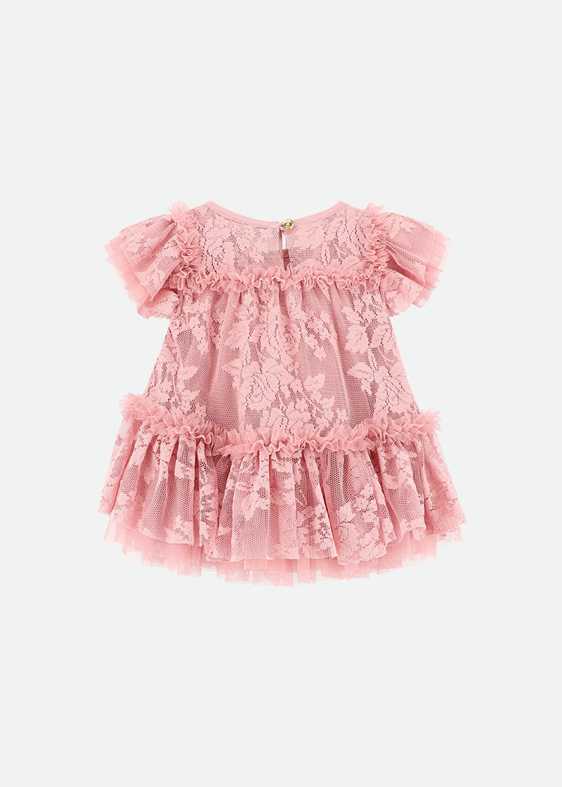 Vida Lace Baby Dress Tea Rose