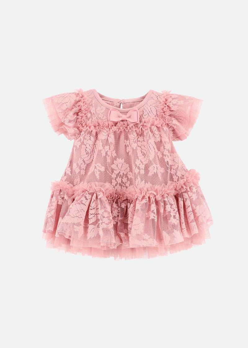 Vida Lace Baby Dress Tea Rose