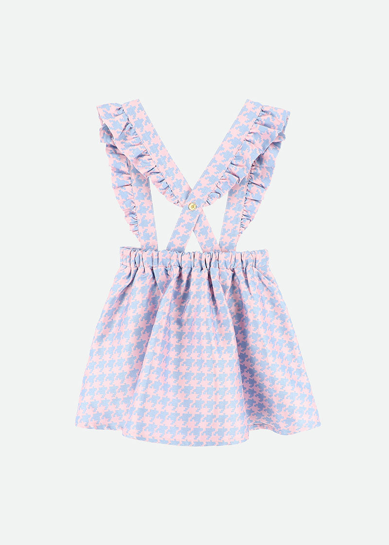 Vienna Houndstooth Pinafore Blue