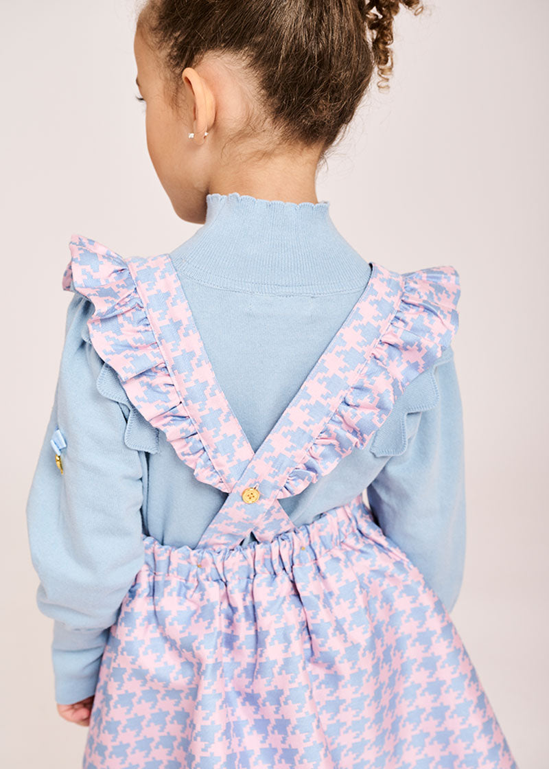 Vienna Houndstooth Pinafore Blue