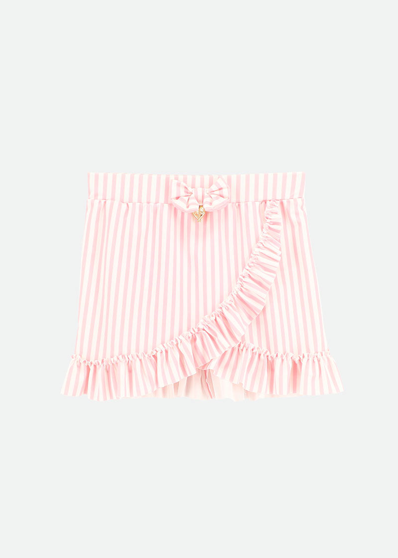 Vincentina Striped Swim Skirt Pink