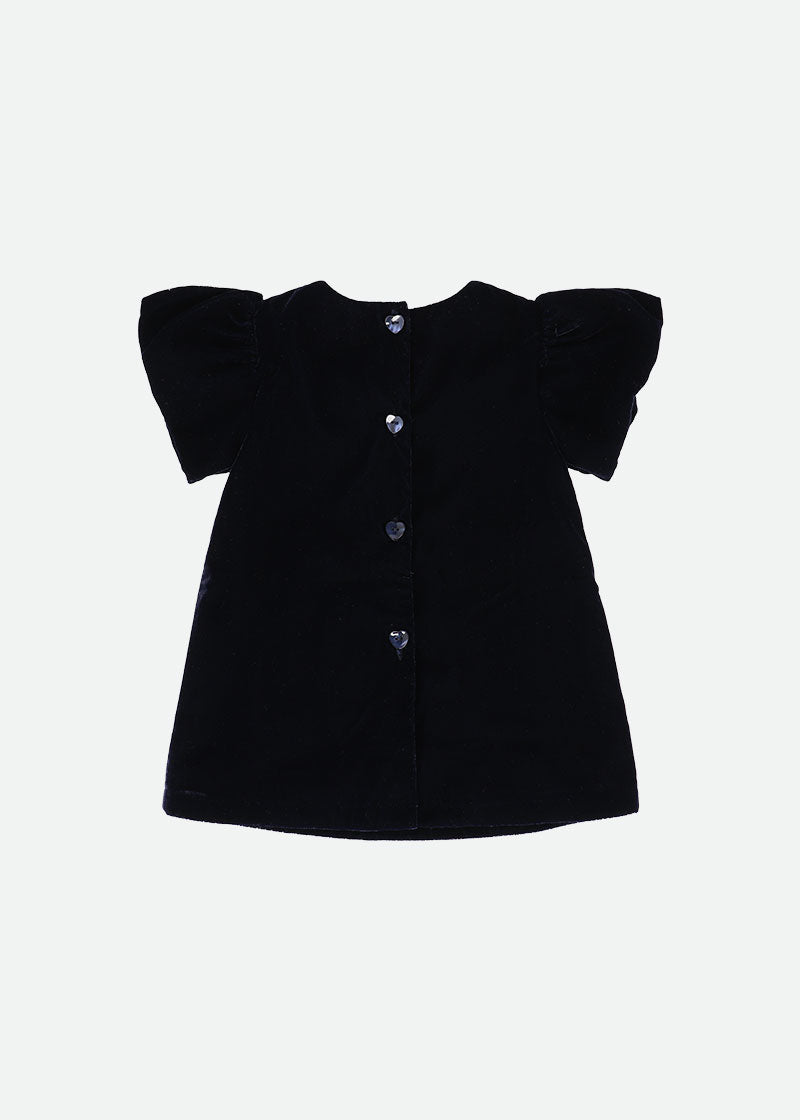 Zoey Baby Velvet Dress Navy