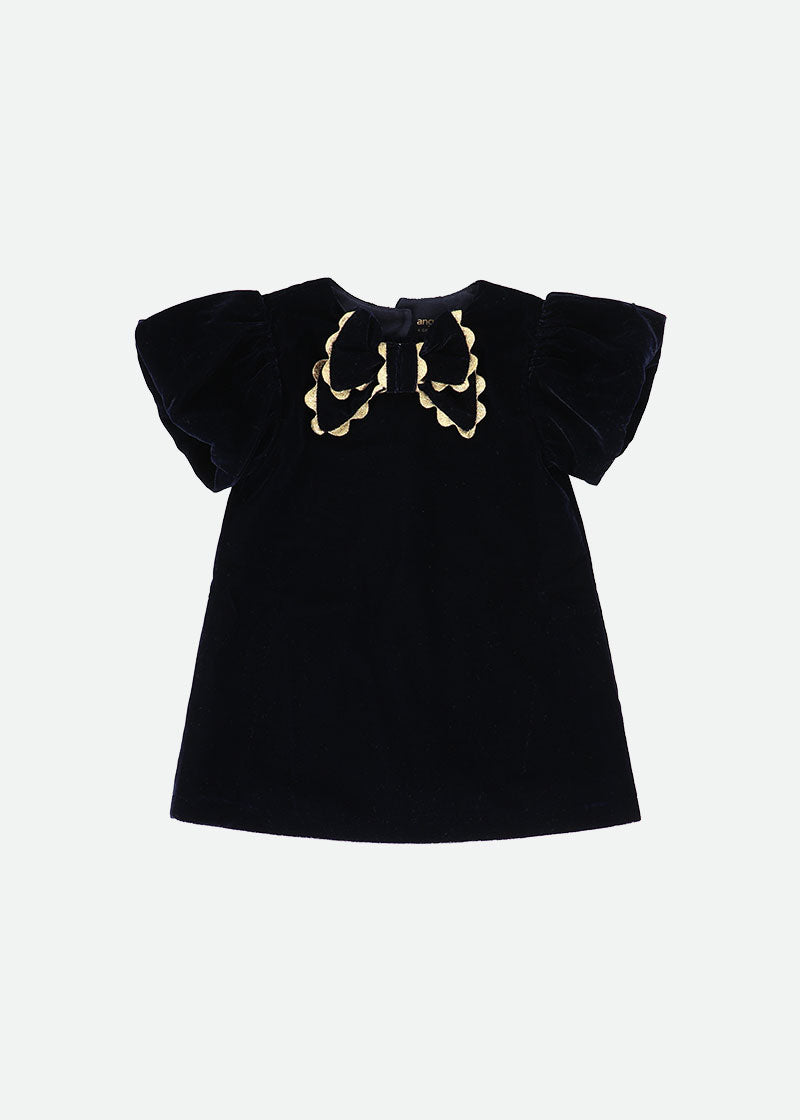 Zoey Baby Velvet Dress Navy